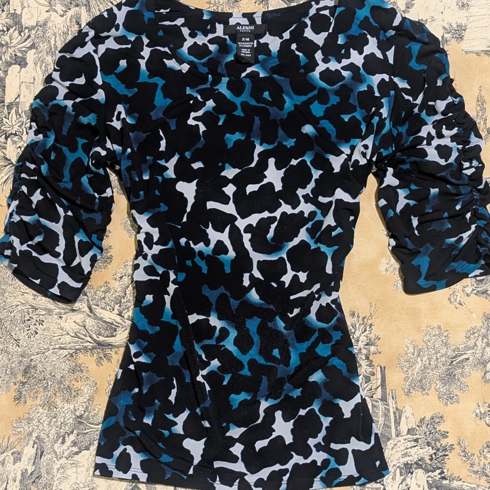 Alfani Women's Patterned Puff Sleeve Top